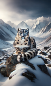 snow leopard in the wilderness